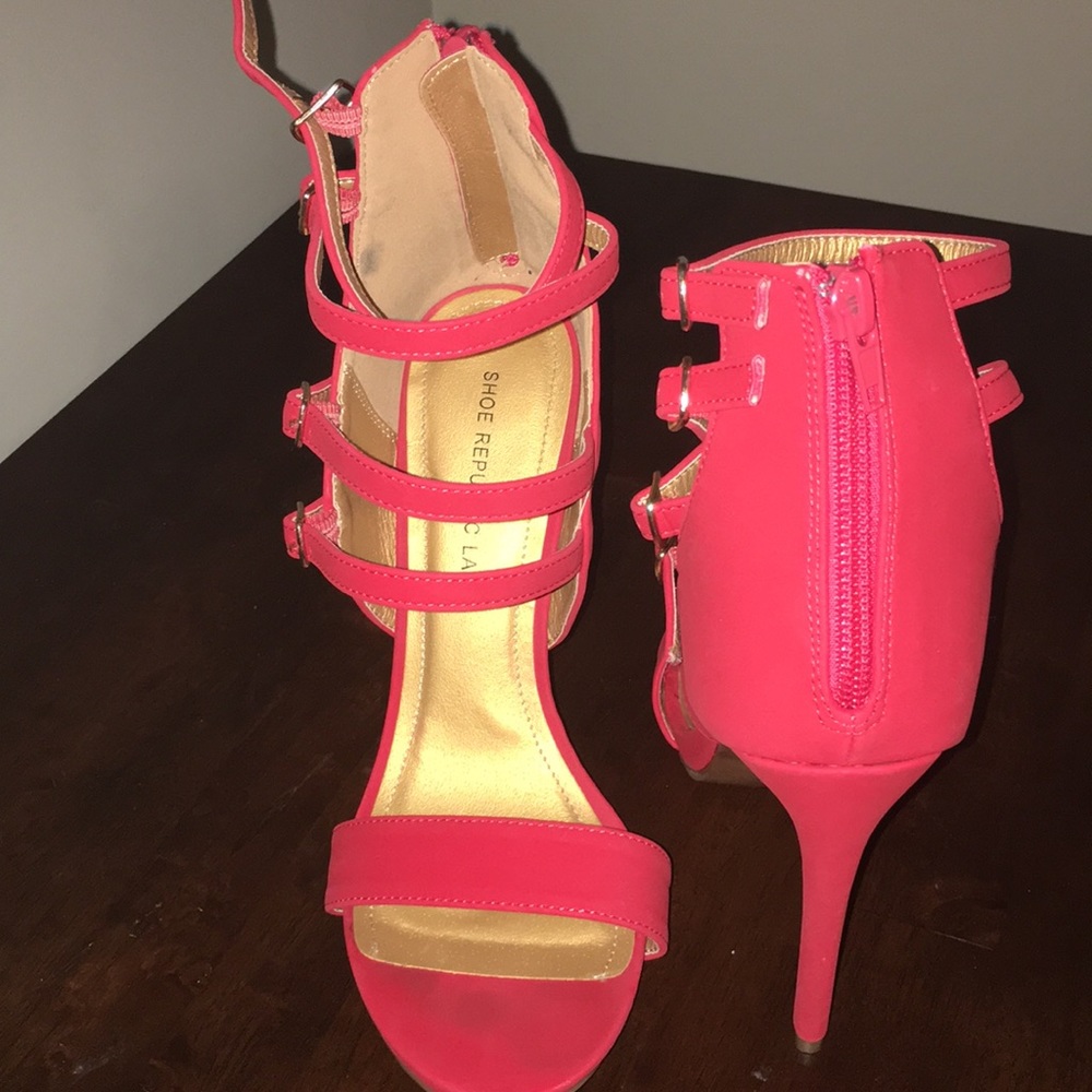 Red open toe sandals